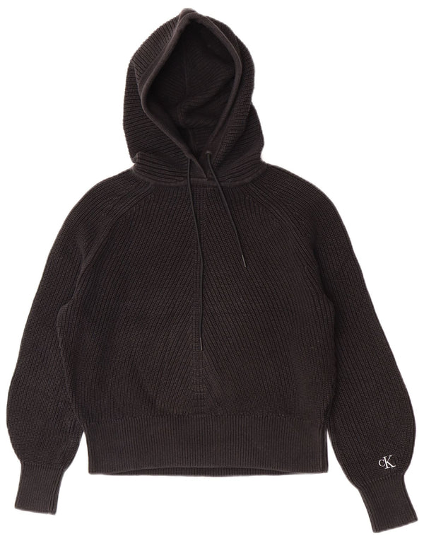 Maglione oversize con cappuccio da donna Calvin Klein Jeans UK 10 piccolo nero
