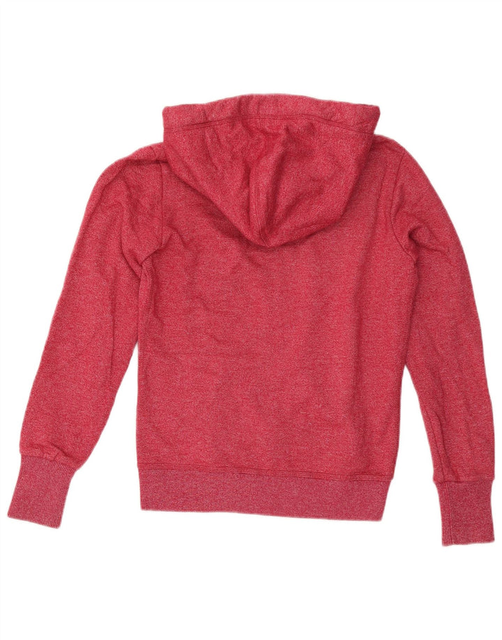 Maglione con cappuccio e zip da donna SUPERDRY UK 10 Piccolo cotone screziato rosso