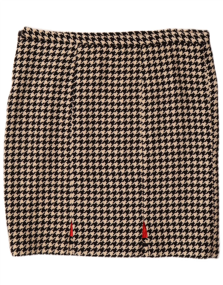 Gonna dritta da donna VINTAGE W36 XL pied de poule nera