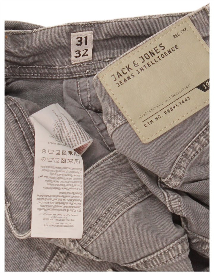 Jack & Jones Uomo GLENN Jeans slim effetto consumato W31 L32 Cotone grigio