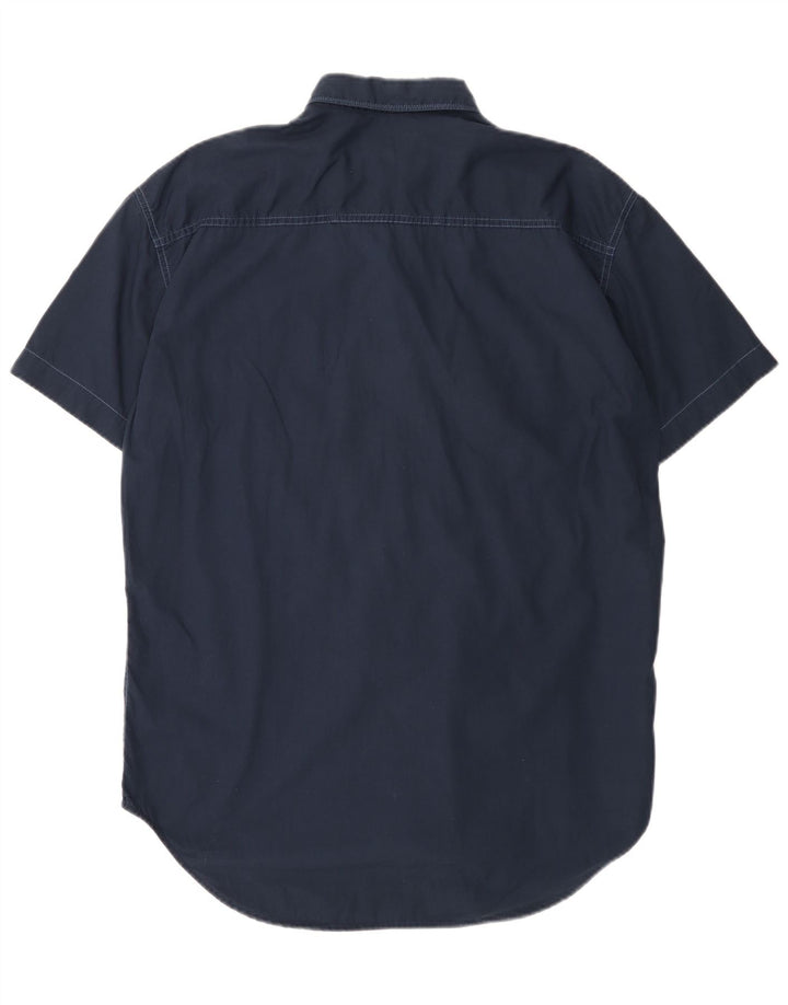 REPLAY Camicia a maniche corte da uomo XL in cotone blu navy