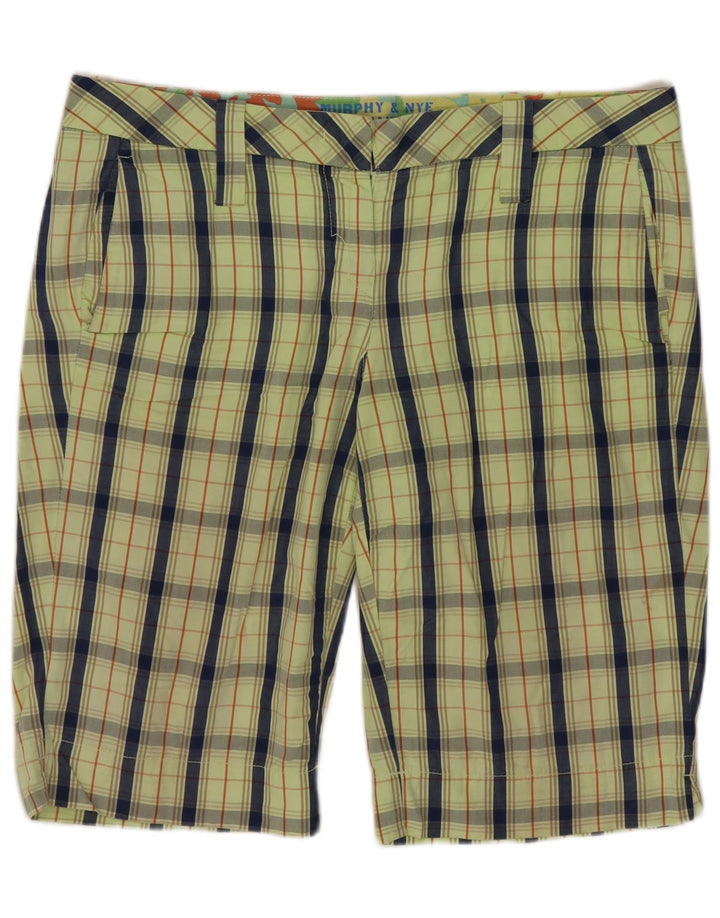 Pantaloncini chino da uomo Murphy & Nye W34 cotone a quadri verdi grandi