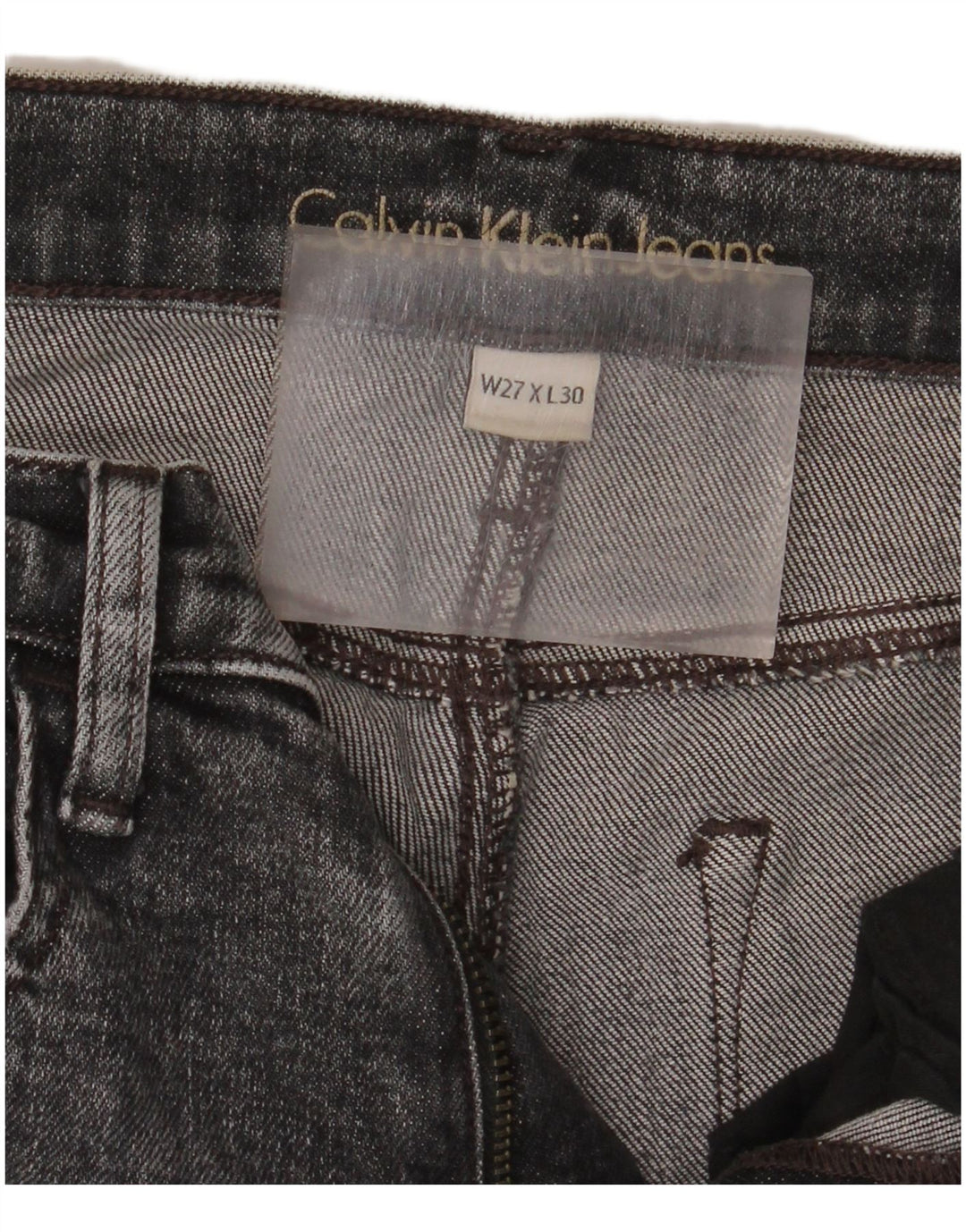 Jeans cropped skinny invecchiati Calvin Klein da donna W27 L26 Grigi