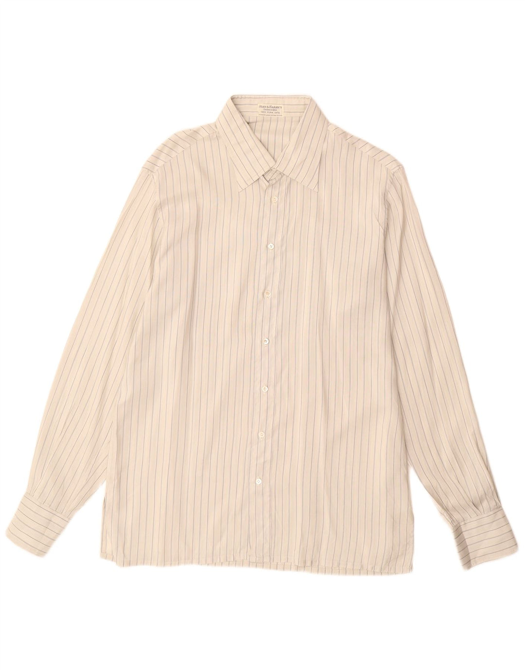 Camicia da uomo vintage taglia 42 16 1/2 grande seta gessata grigia