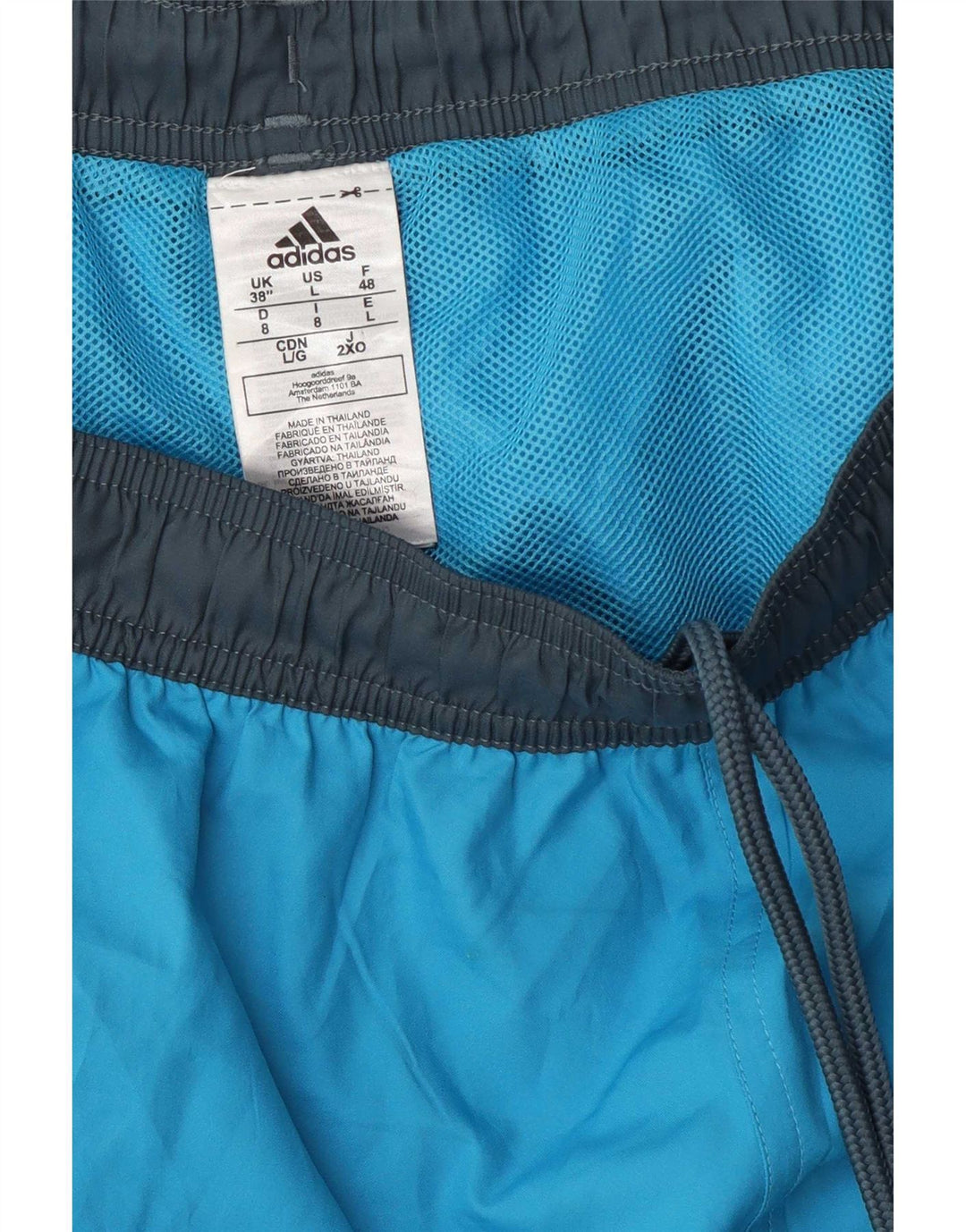 Pantaloncini sportivi Adidas da uomo con grafica, grandi, in poliestere color block blu