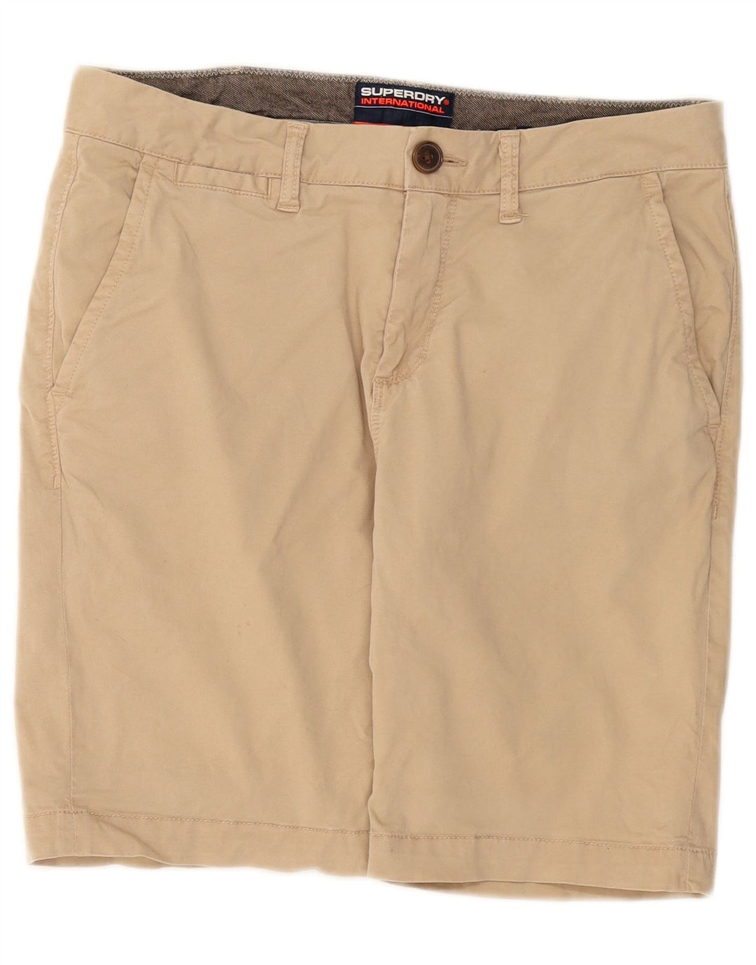 Pantaloncini chino da uomo Superdry W32 cotone beige medio