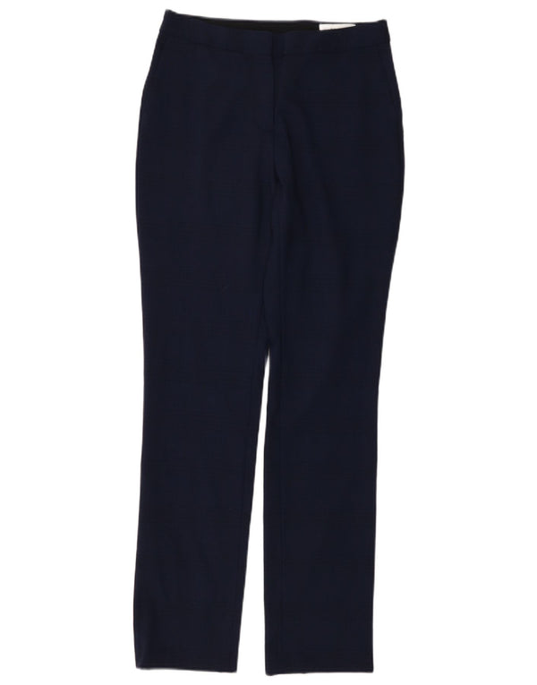Pantaloni chino slim da donna REISS UK 8 piccoli W28 L31 cotone a quadri blu navy