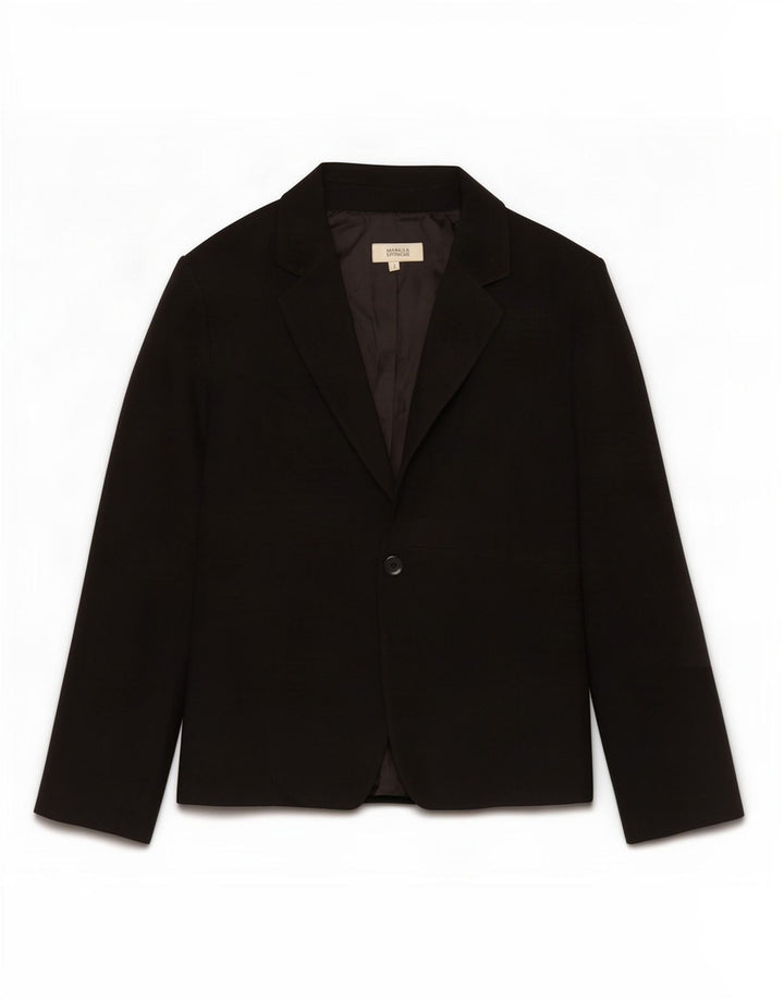 Giacca blazer a 1 bottone Marks & Spencer da donna UK 12 poliestere nero medio