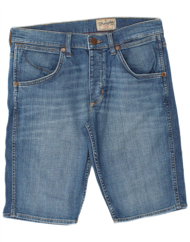 Pantaloncini di jeans Wrangler da uomo Crank W31 cotone blu medio