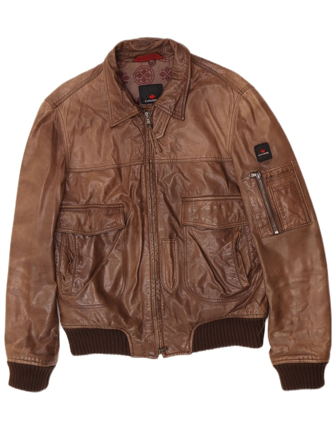 Giacca in pelle da uomo Canadiens IT 48 Marrone medio