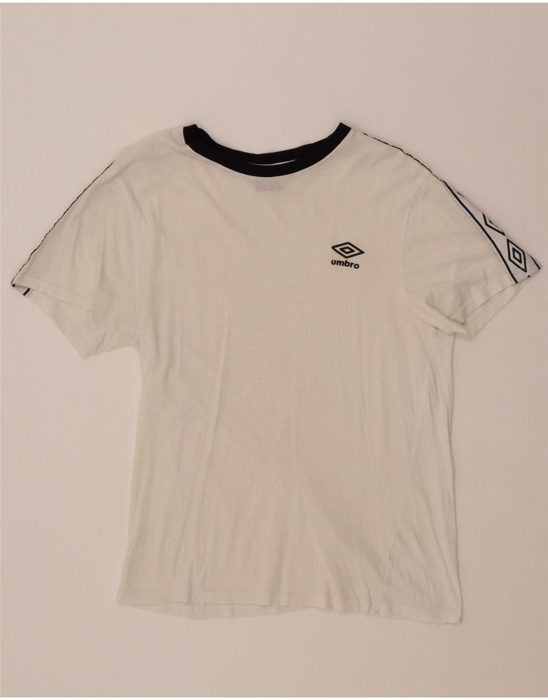 T-shirt grafica da donna UMBRO Top UK 16 grande cotone bianco