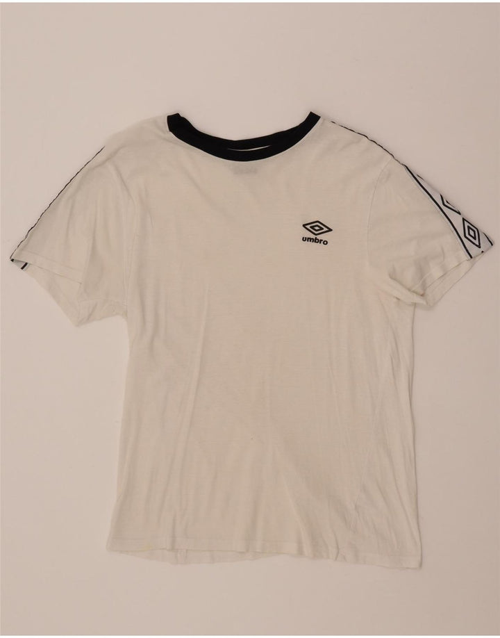 T-shirt grafica da donna UMBRO Top UK 16 grande cotone bianco