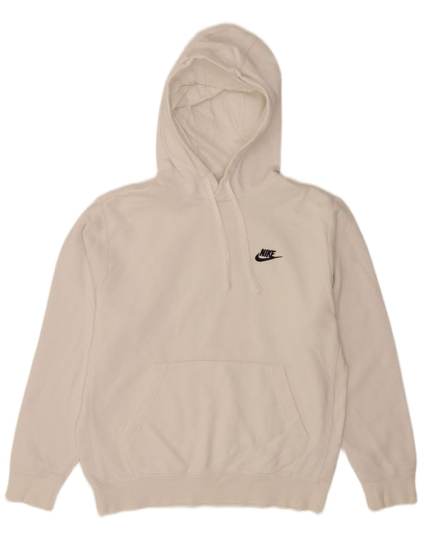 Felpa con cappuccio da uomo Nike Small in cotone bianco