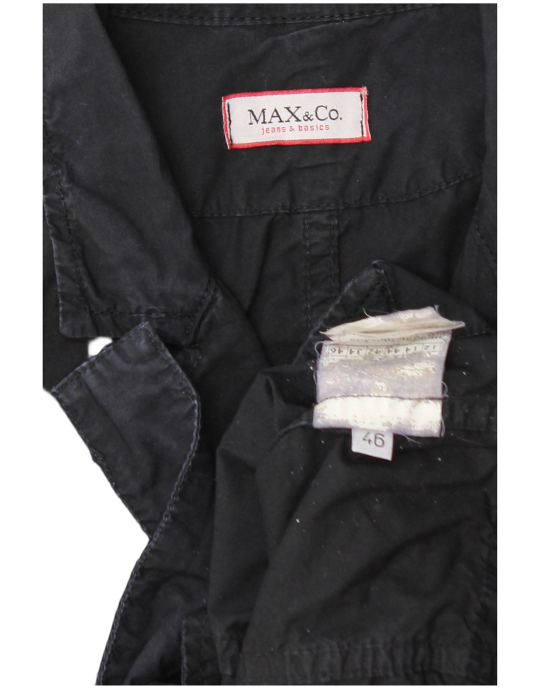 MAX & CO. Giacca blazer a 3 bottoni da donna IT 46 Large Nera