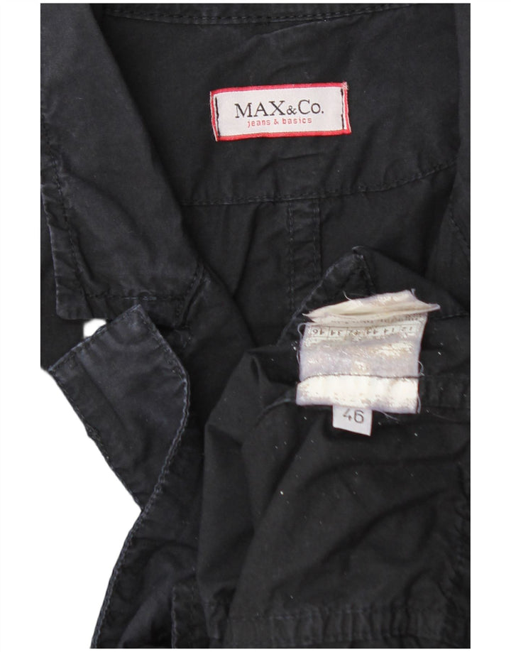 MAX & CO. Giacca blazer a 3 bottoni da donna IT 46 Large Nera
