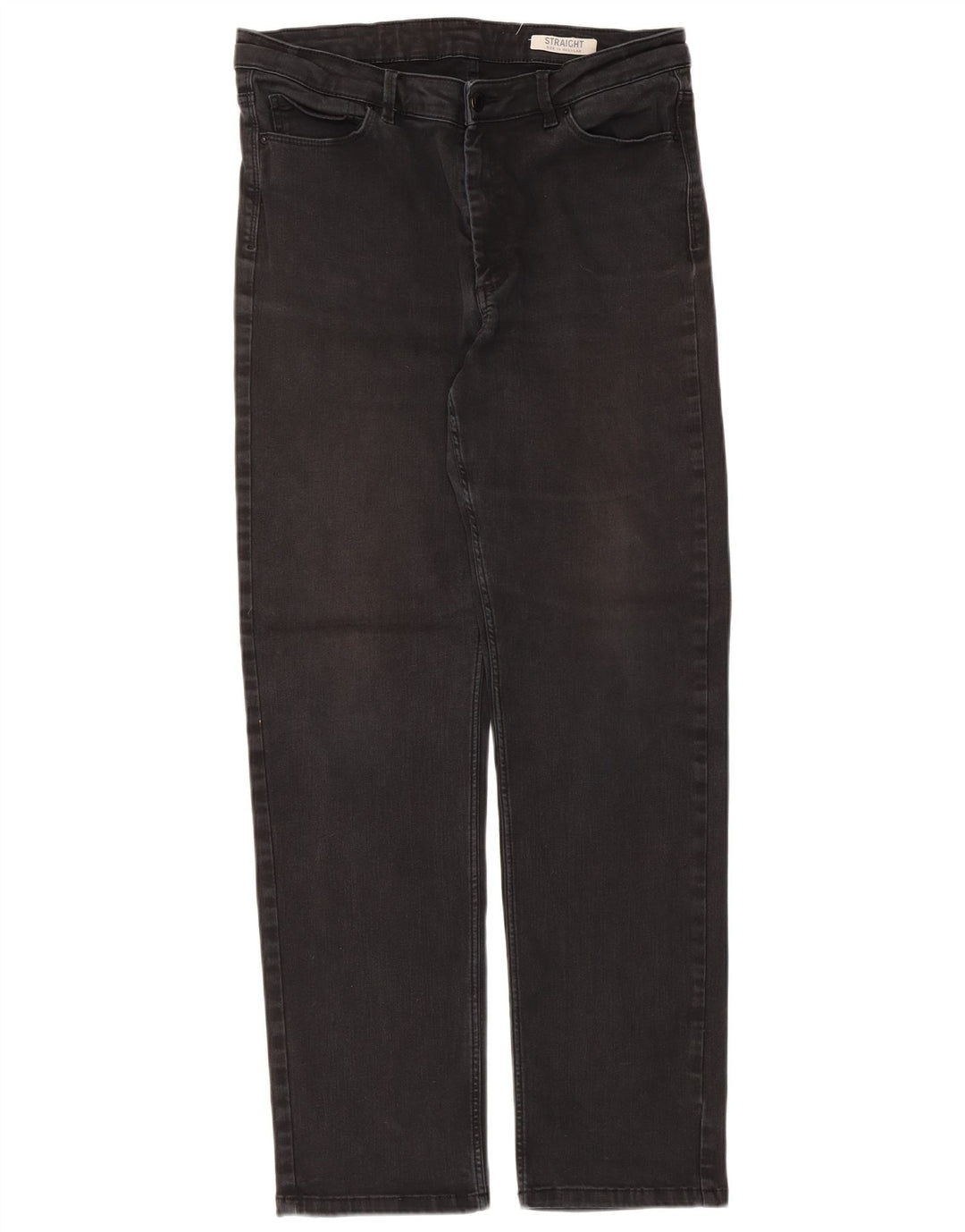 Jeans dritti regolari da donna Marks & Spencer UK 16 grandi W32 L30 neri