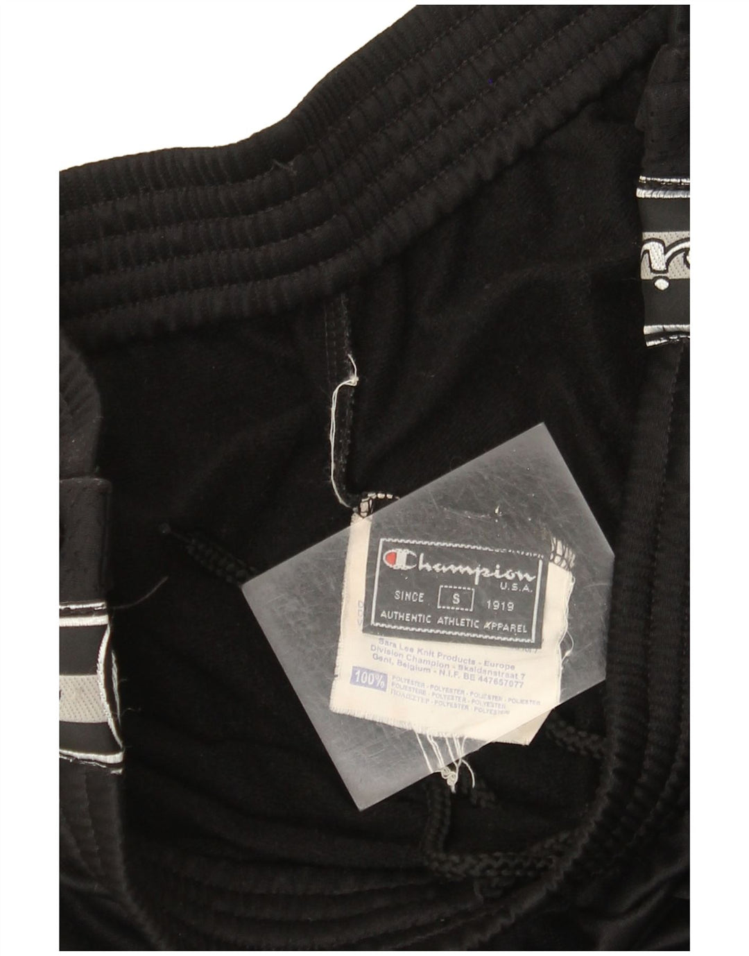 Pantaloni da tuta grafici da uomo Champion piccoli in poliestere nero