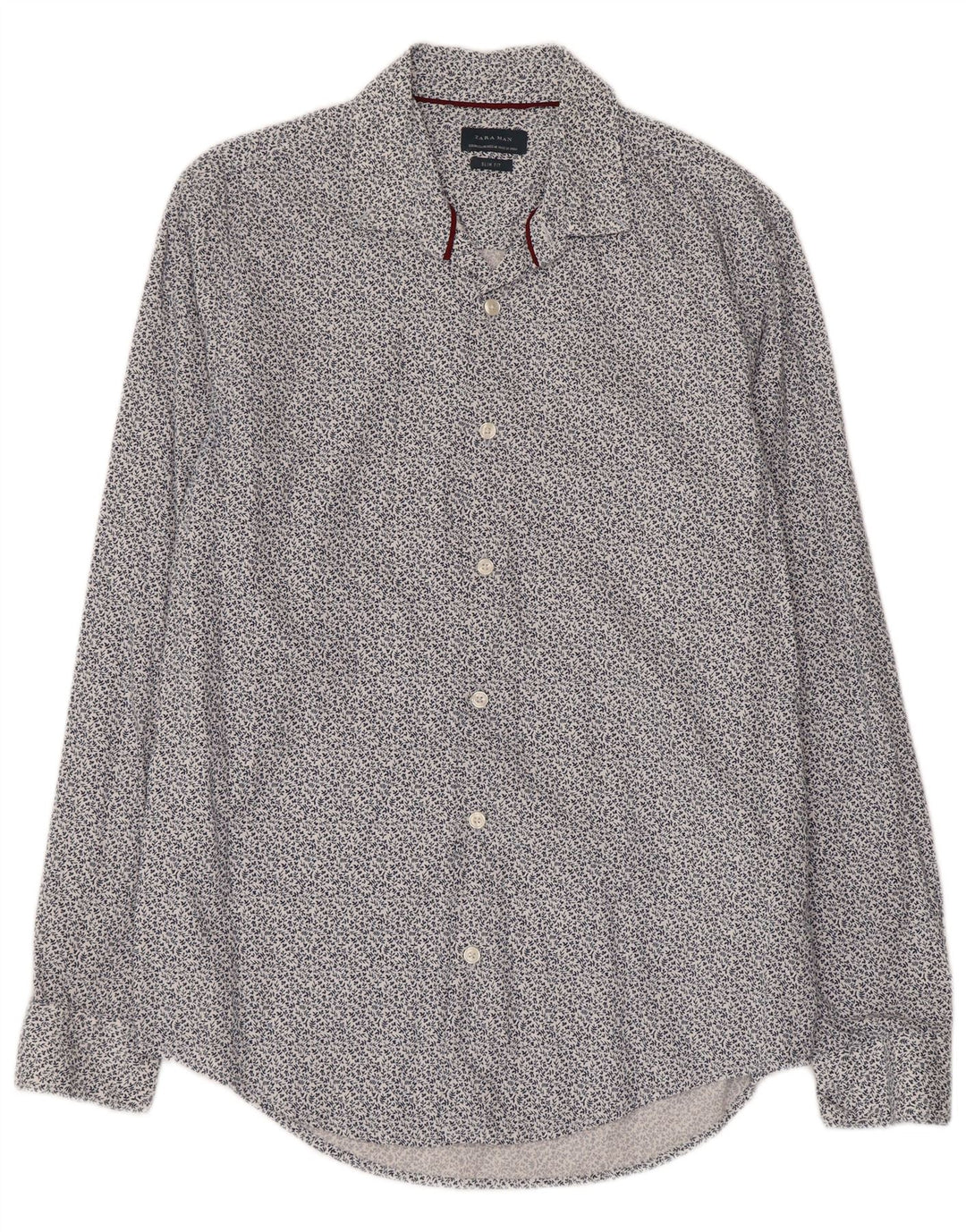 Camicia Zara da uomo slim fit in cotone floreale blu medio