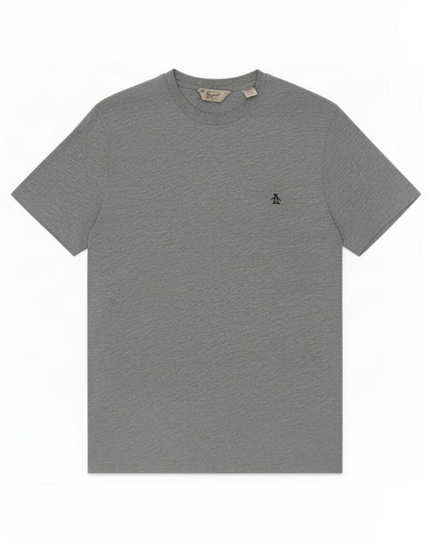 T-shirt da uomo Penguin Top grande in cotone chiazzato grigio