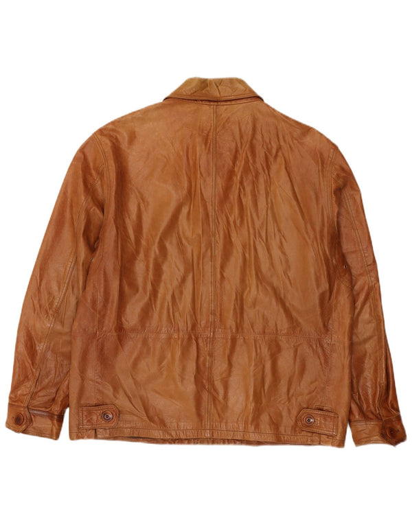 Vittorio Forti Giacca in Pelle Basic da Uomo IT 50 Large in Pelle Marrone