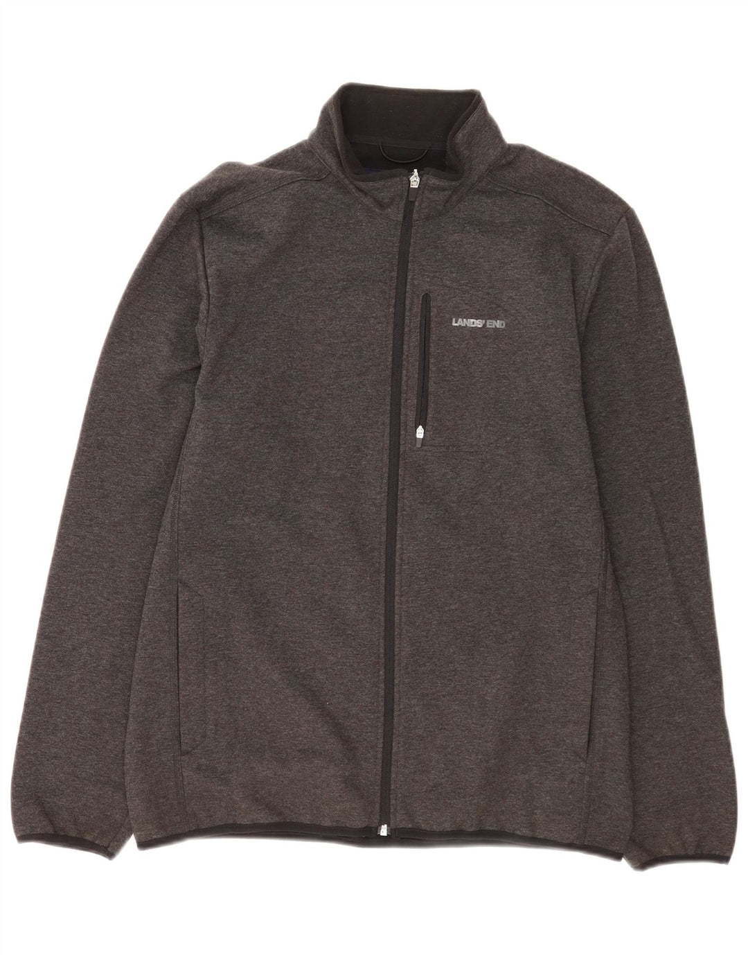 Giacca da ginnastica da uomo Lands End in cotone chiazzato grigio medio