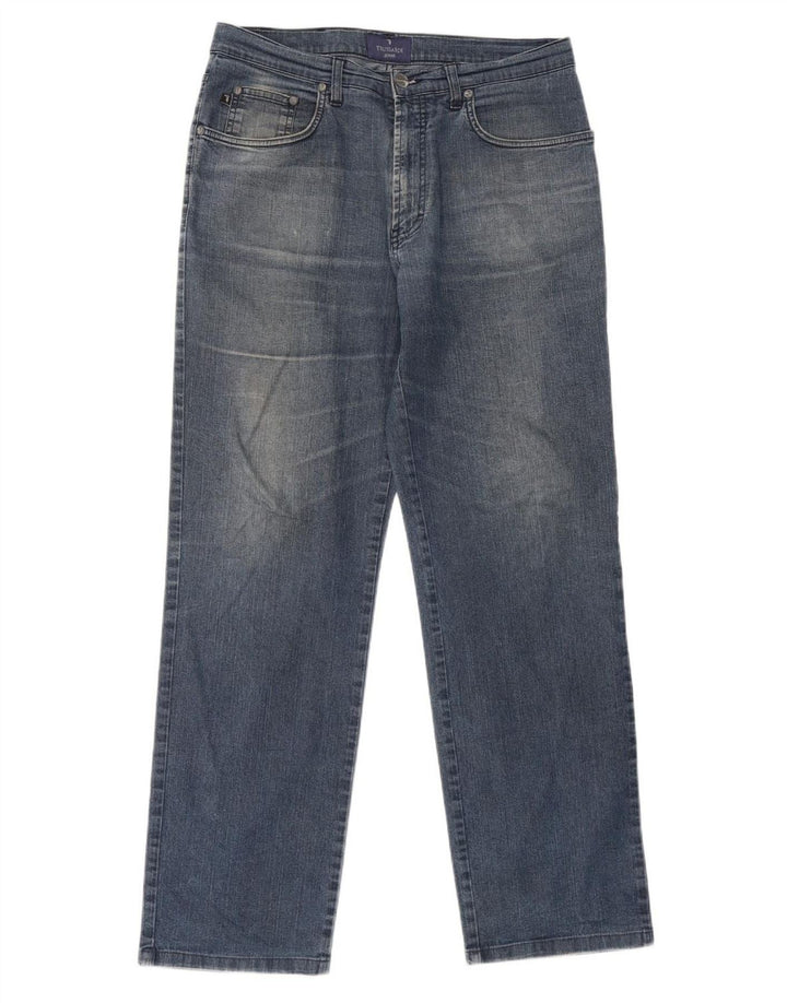 Jeans Straight Uomo Trussardi W34 L30 Blu Cotone