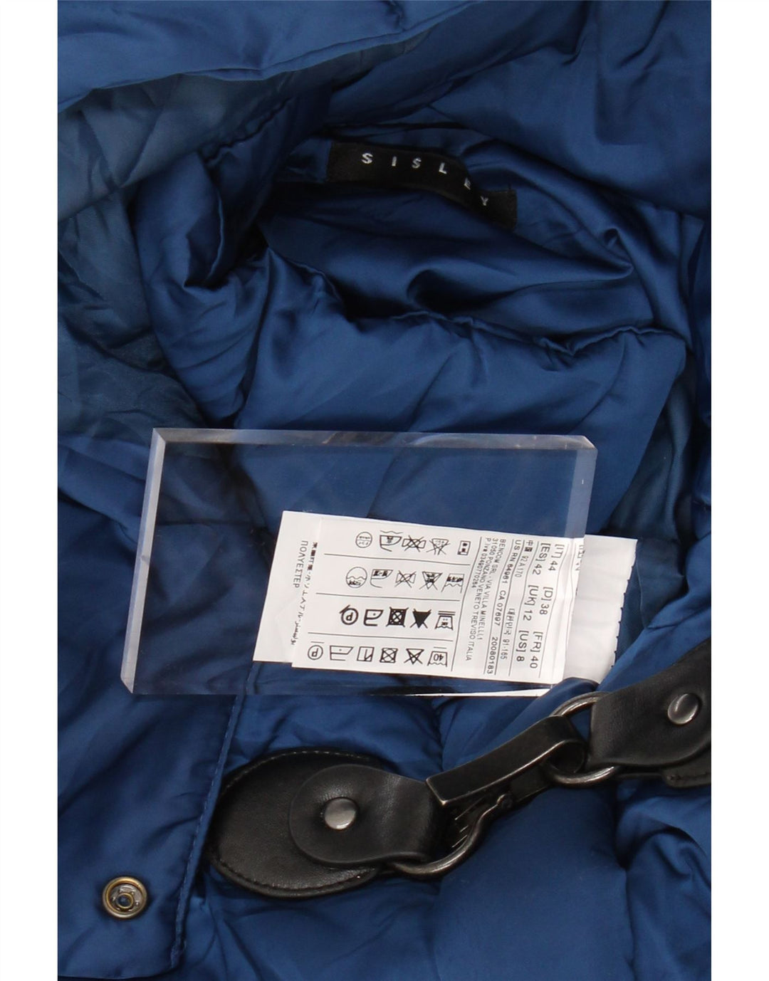 Giacca imbottita con cappuccio da donna SISLEY UK 12 Poliestere blu medio