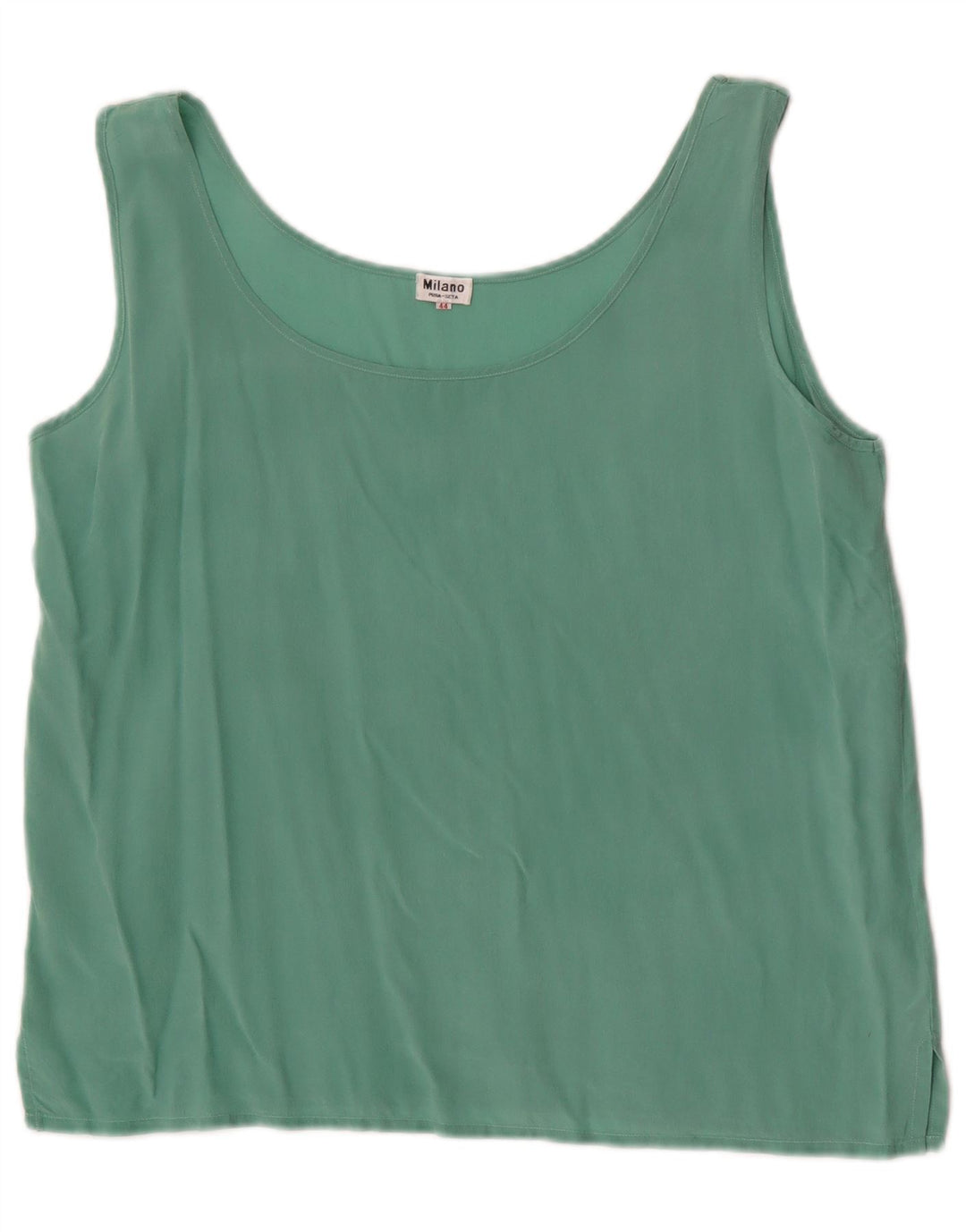 Camicetta senza maniche vintage da donna IT 44 Seta verde medio
