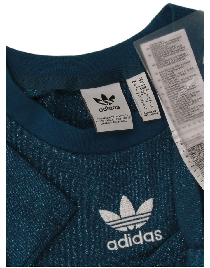 T-shirt da donna Adidas Top UK 6 XS blu poliestere