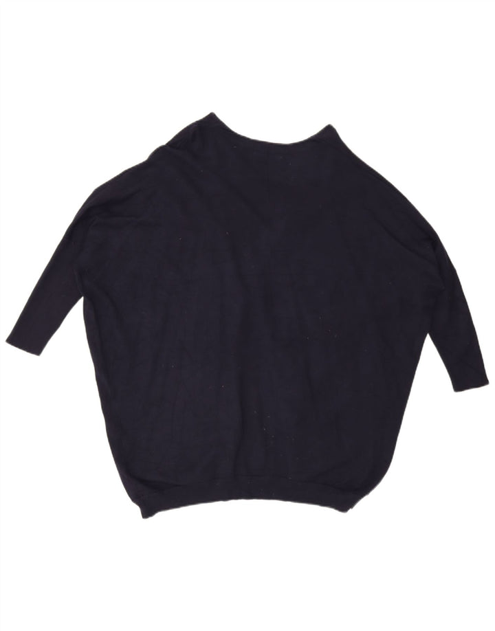 Maglione cardigan oversize a pipistrello da donna Zara UK 14 blu navy medio