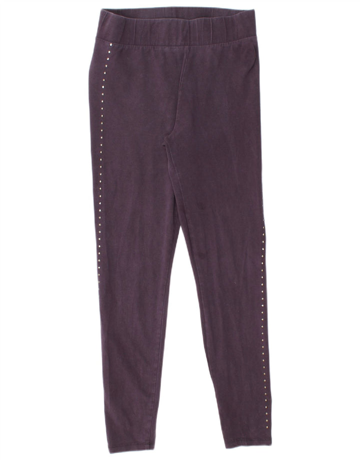 Leggings da donna Marks & Spencer UK 12 Cotone maculato viola medio