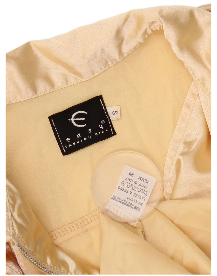 Camicetta a maniche corte corta da donna Easy UK 10 piccola in poliestere beige