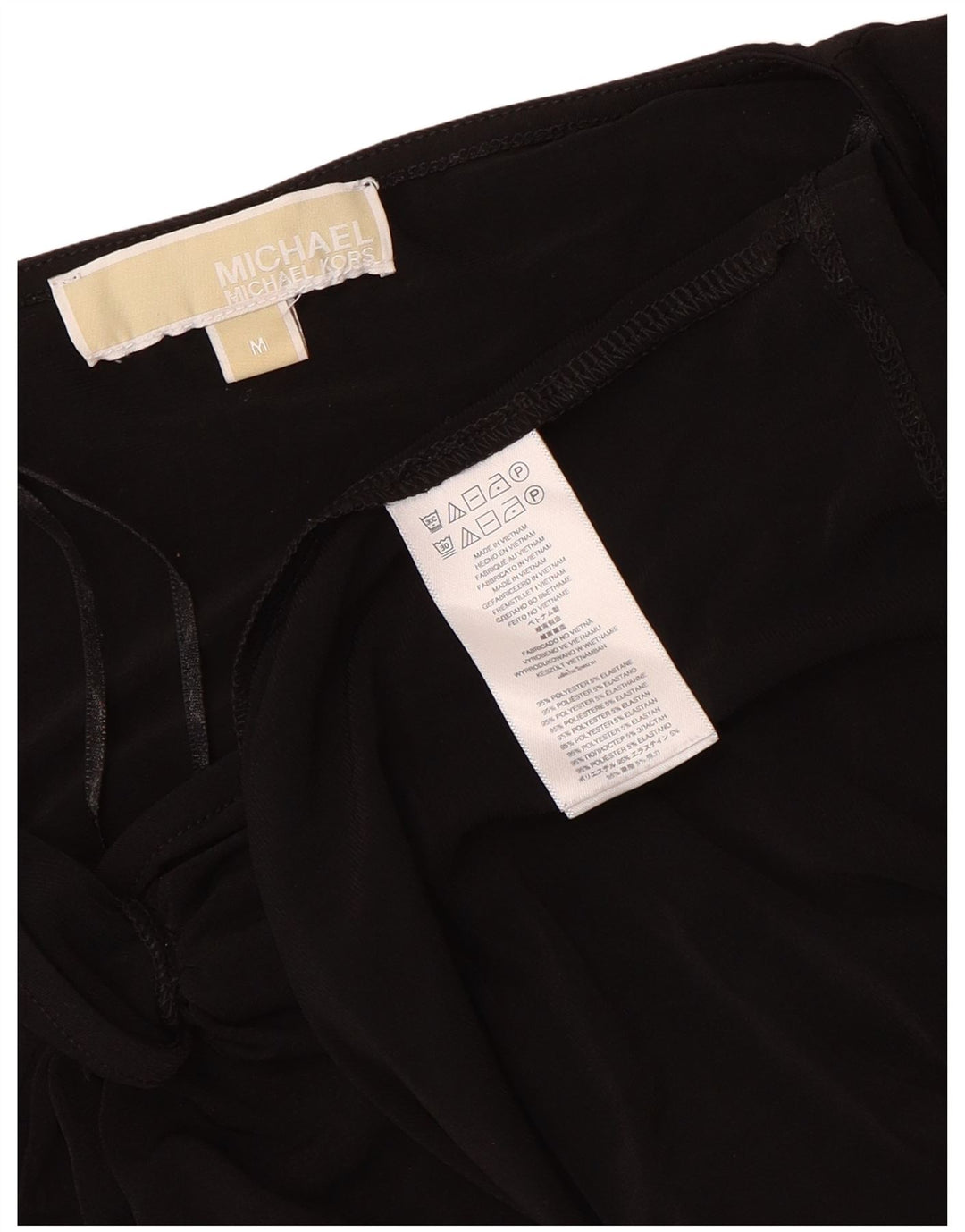 Abito aderente a maniche lunghe da donna Michael Kors UK 14 Poliestere nero medio