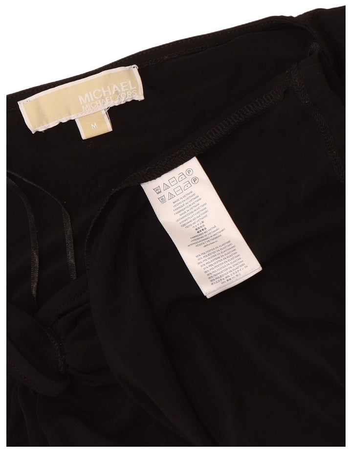 Abito aderente a maniche lunghe da donna Michael Kors UK 14 Poliestere nero medio