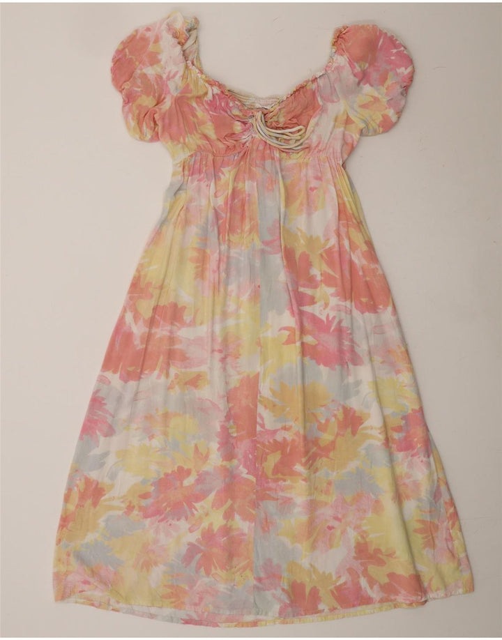 O'NEILL Womens A-Line Dress UK 14 Large Multicoloured Tie Dye Viscose Vintage O'Neill and Second-Hand O'Neill from Messina Hembry 