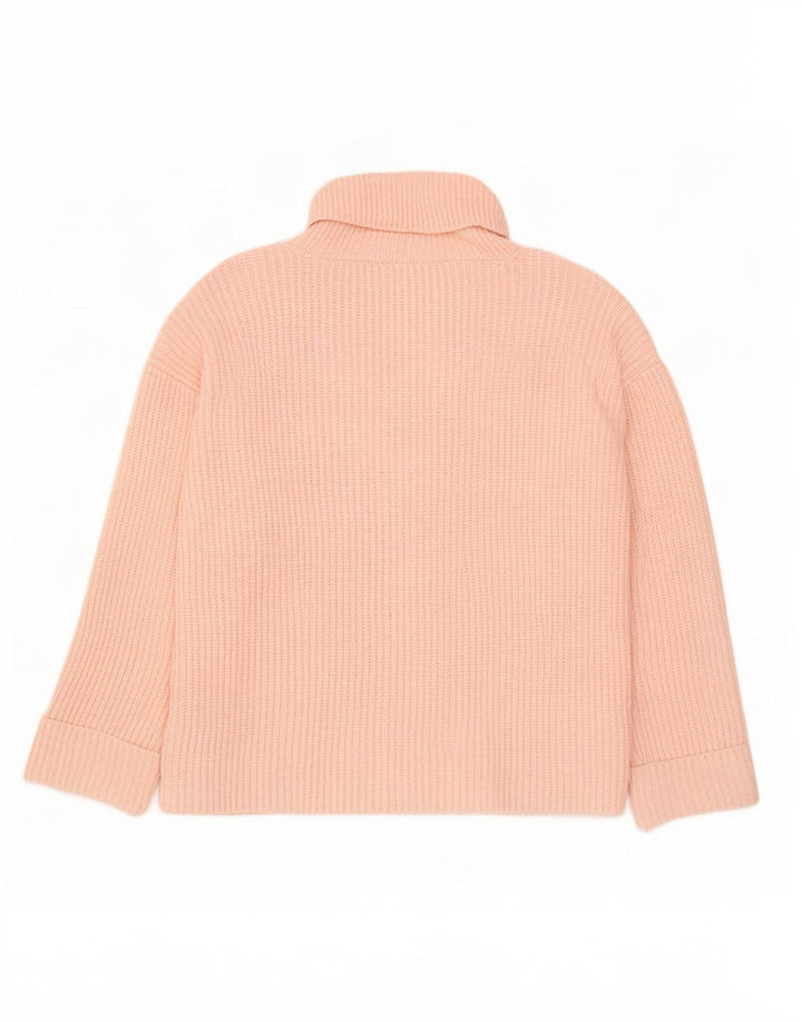 Maglione maglione oversize a collo alto Marks & Spencer da donna UK 16 grande rosa