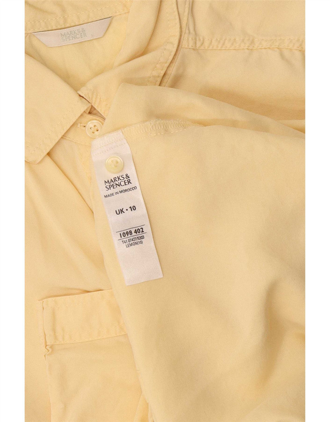 Camicia a maniche corte da donna Marks & Spencer UK 10 Small Lyocell giallo