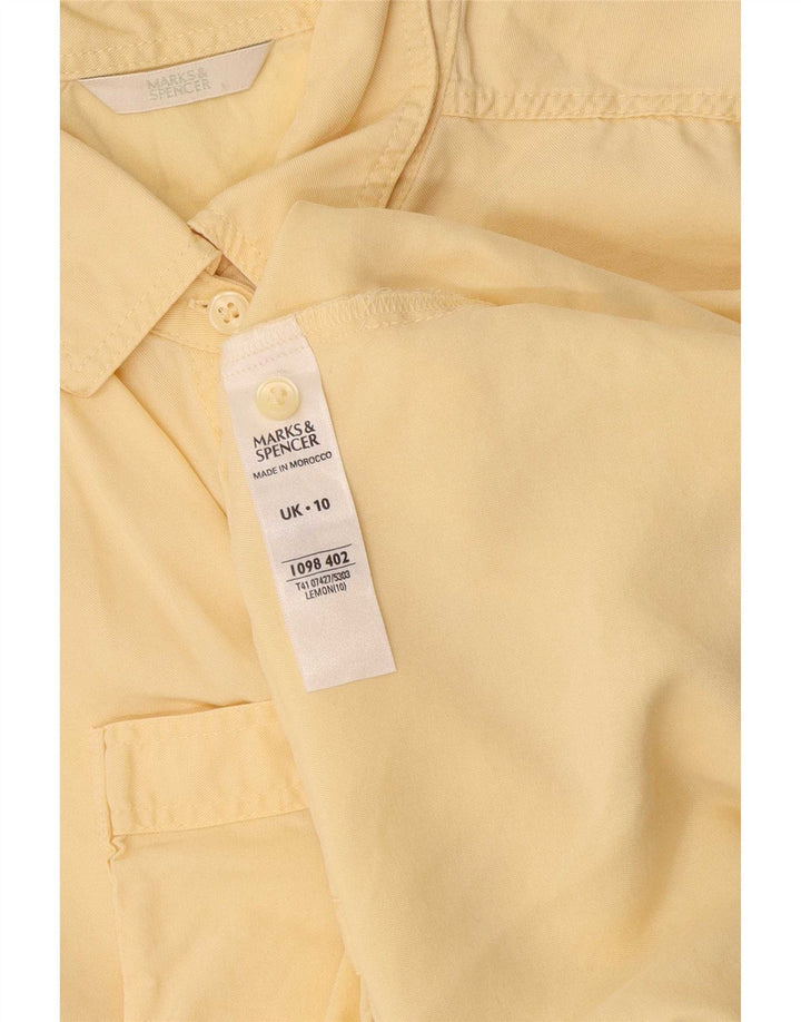 Camicia a maniche corte da donna Marks & Spencer UK 10 Small Lyocell giallo