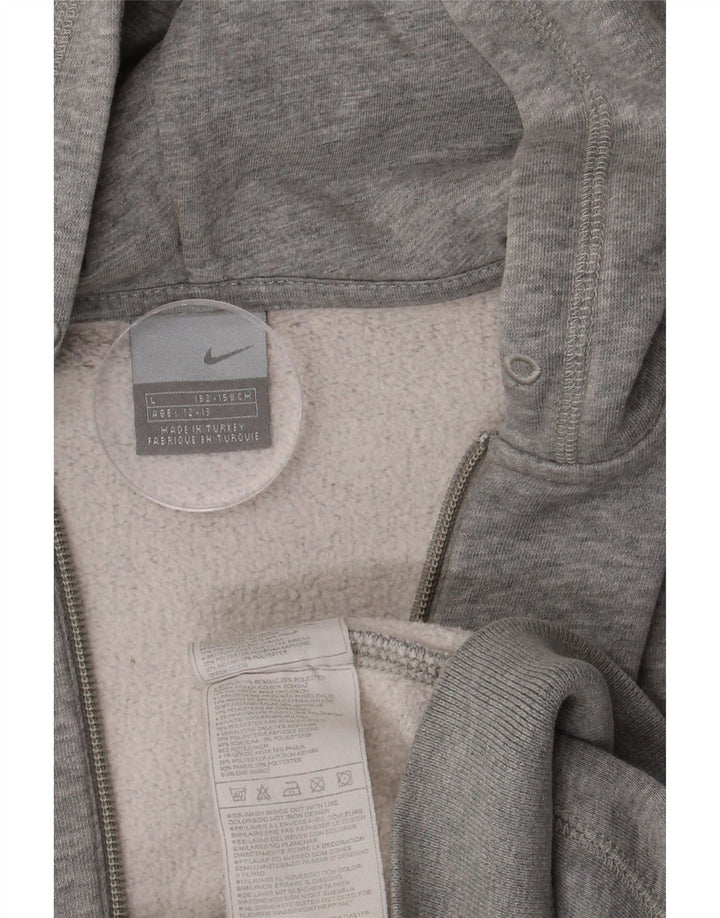 Maglione con cappuccio e zip NIKE per ragazzi 12-13 anni, grande in cotone grigio
