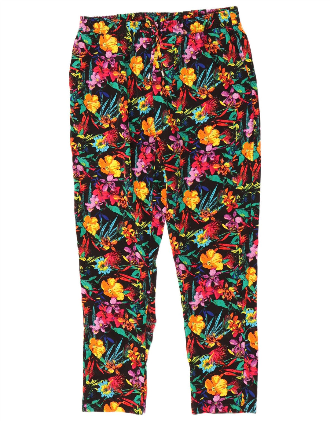 JANINA Womens Casual Trousers EU 38 Medium W34 L28 Multicoloured Floral