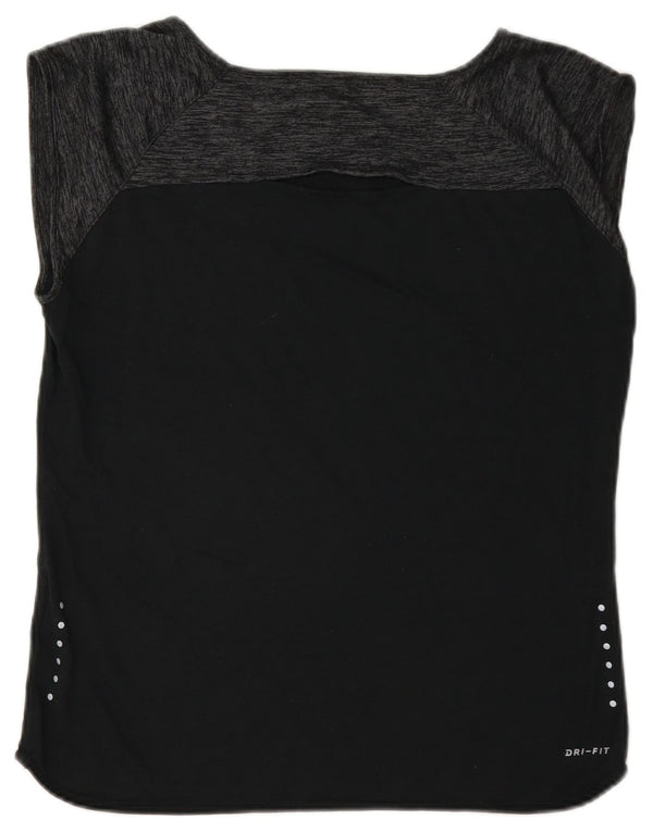 T-shirt Nike Dri Fit da donna, taglia UK 14, colore blu navy medio, in lana color block