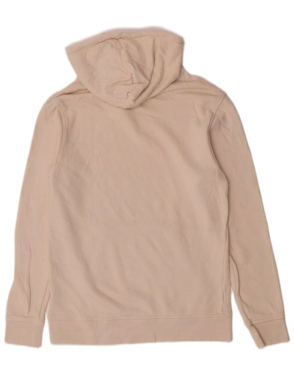 Felpa con cappuccio da donna Adidas UK 10 piccola in cotone beige