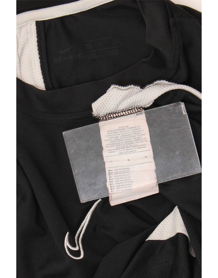 T-shirt Nike Dri Fit da uomo, grande, in poliestere color block nero
