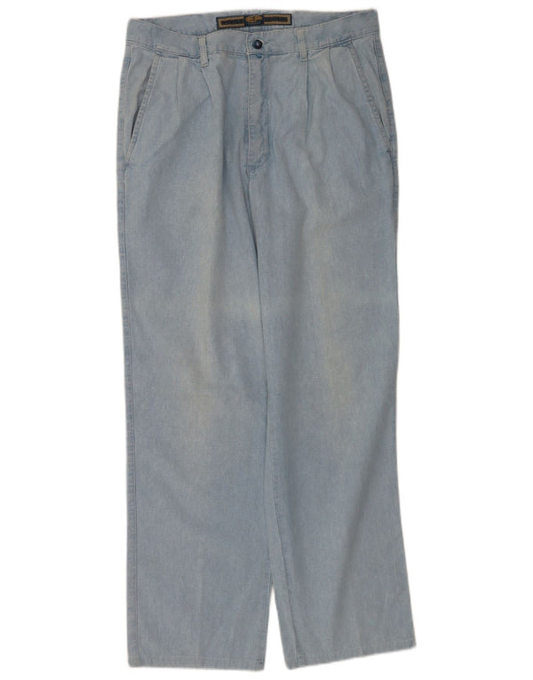 Jeans dritti a vita alta da donna Corona W30 L30 cotone blu