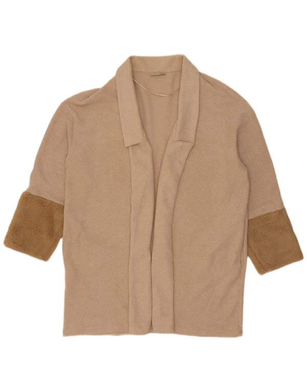 Maglione cardigan lungo oversize da donna Zara UK 14 Beige medio