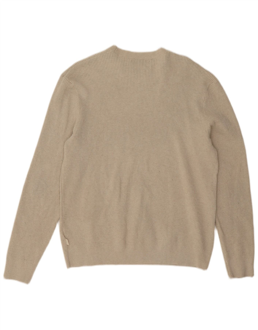Maglione maglione girocollo da uomo Marks & Spencer grande poliestere beige