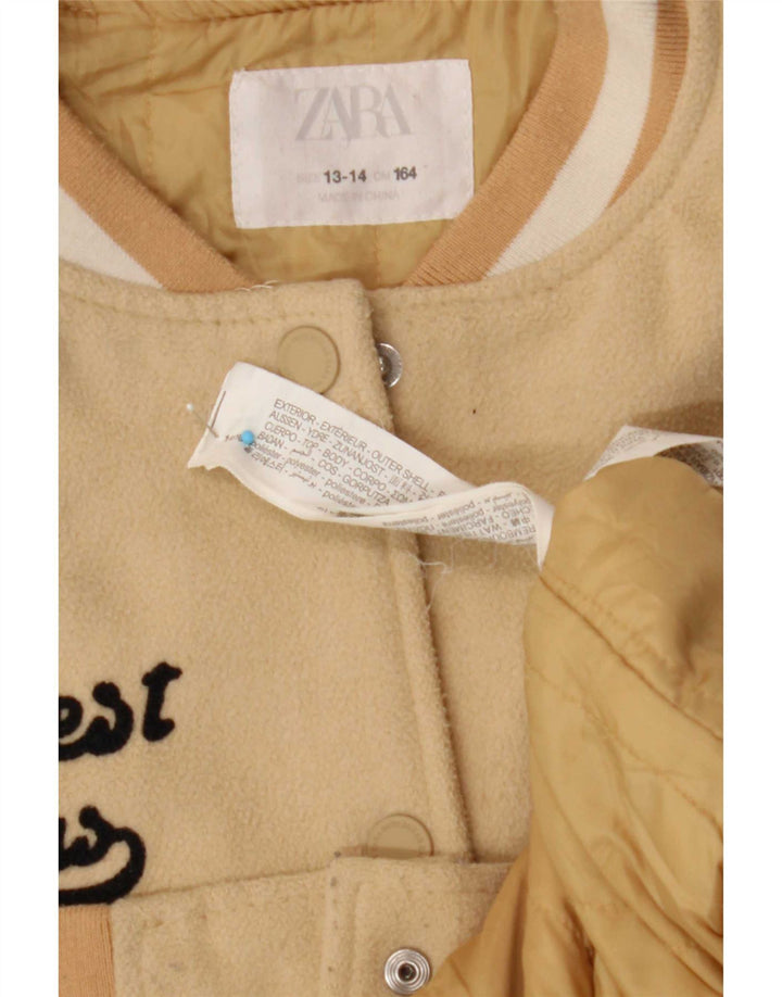 Giacca college grafica per ragazze Zara 13-14 anni Poliestere color block beige