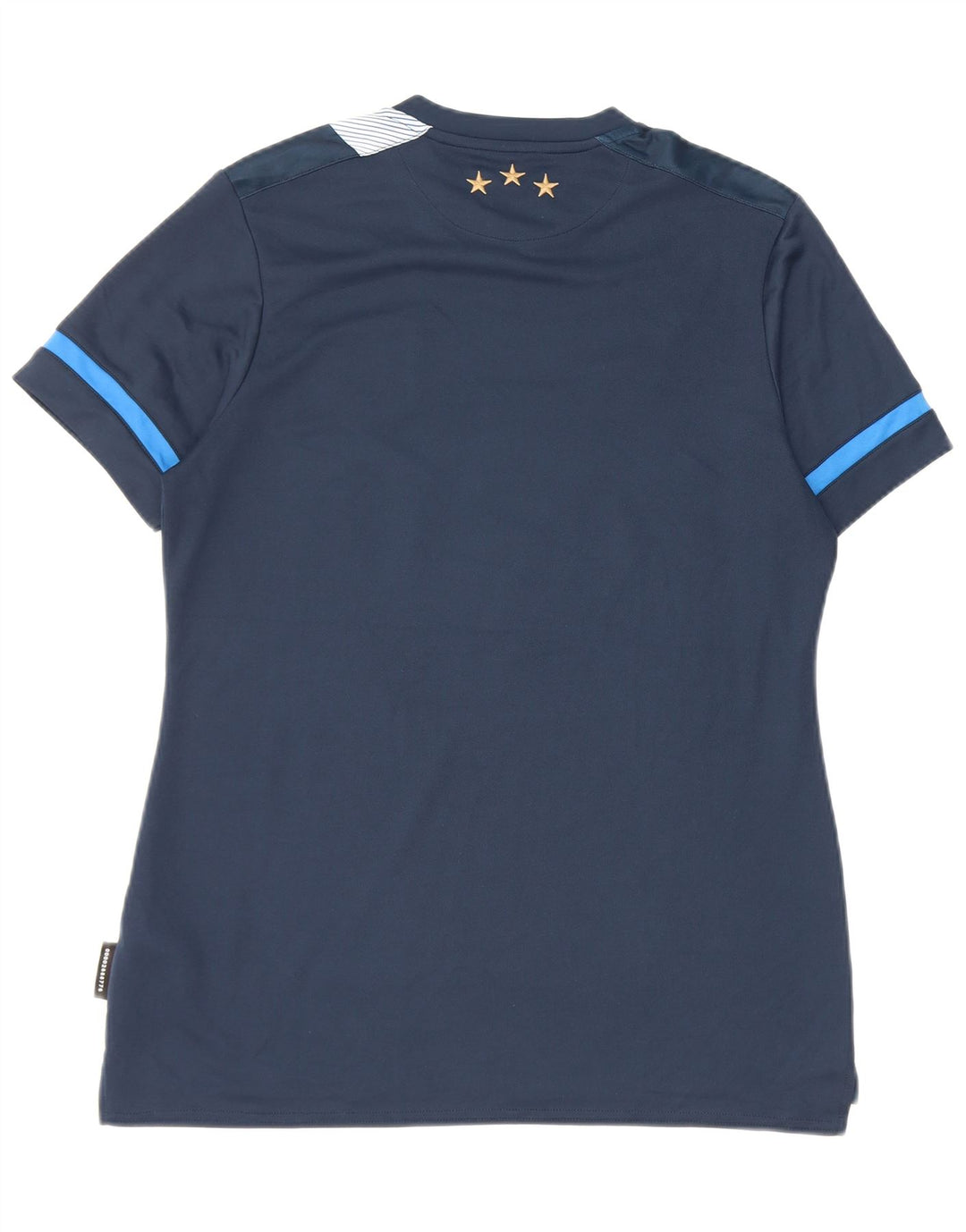 Umbro T-shirt grafica da donna Top UK 14 Large in poliestere a righe blu navy