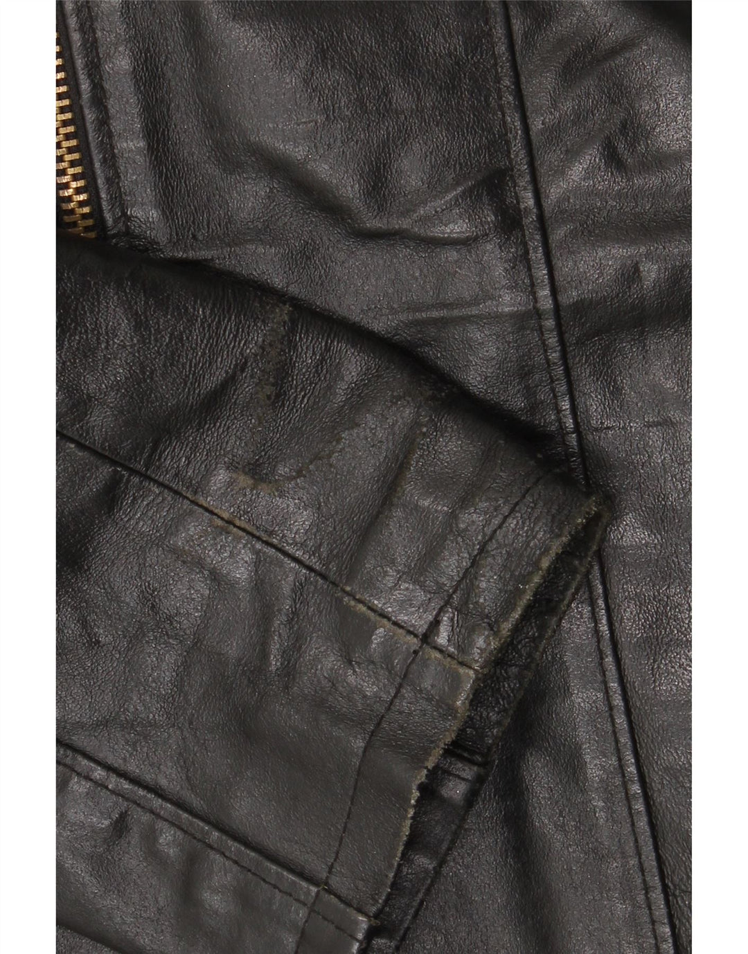 Giacca in pelle vintage da donna UK 18 XL in pelle nera