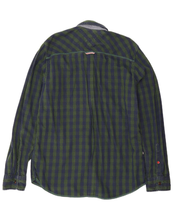 Camicia da uomo Tommy Hilfiger XL verde cotone a quadretti